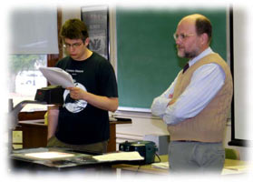Image of Professor Tom Sienkewicz and student Marty Pickens.